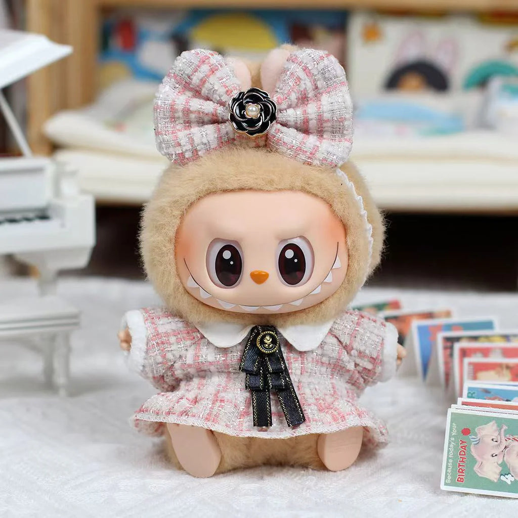 Labubu Set - Pink Dress + Pink Bow