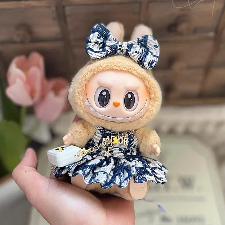 Labubu set - Dior Style Skirt+ Bow + Dior Style Bag