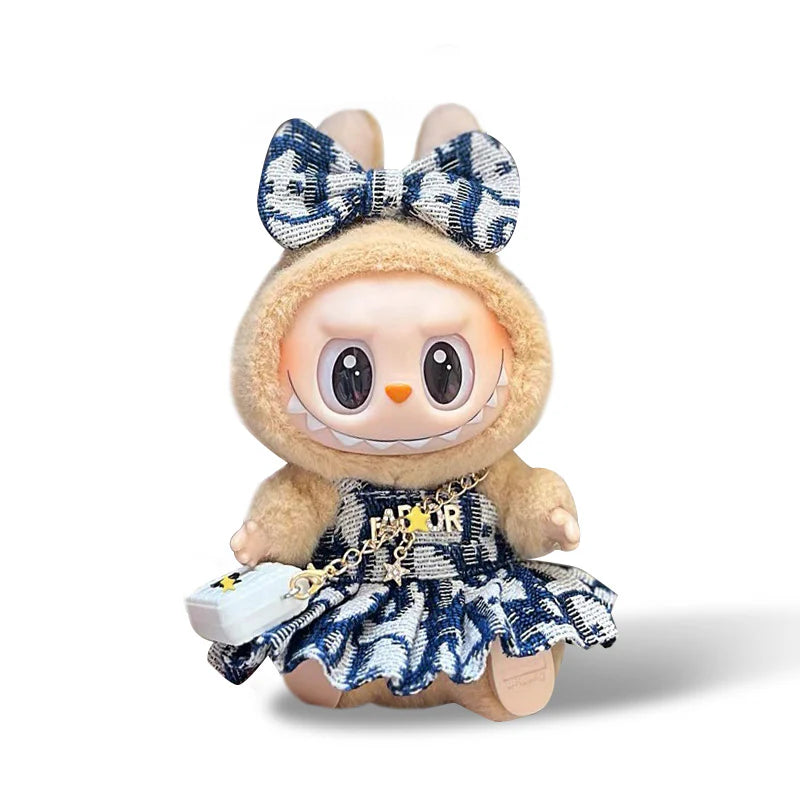 Labubu set - Dior Style Skirt+ Bow + Dior Style Bag