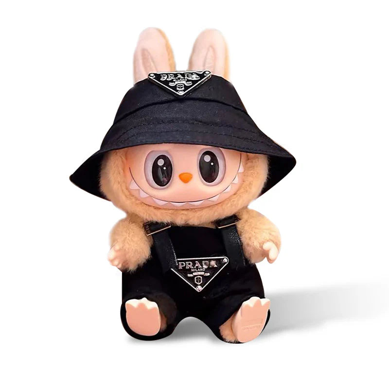 Prada Style Black overalls + Black hat